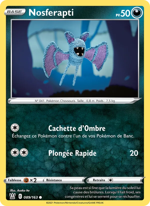 Carte Pokémon Nosferapti de l'extension Styles de combat
