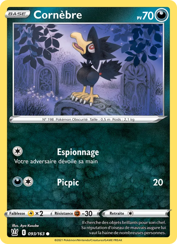 Carte Pokémon Cornèbre de l'extension Styles de combat