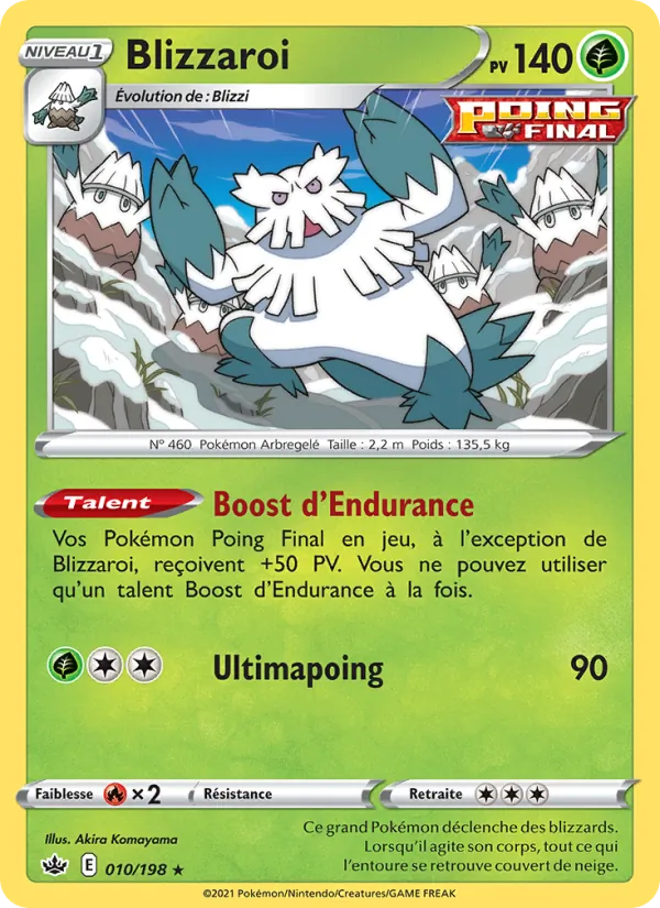 Carte Pokémon Blizzaroi de l'extension Règne de Glace