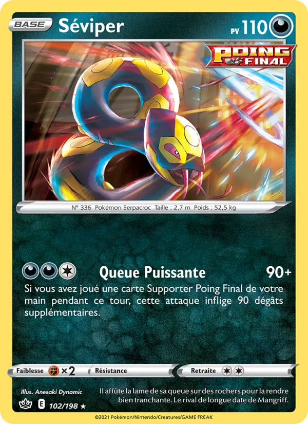 Carte Pokémon Séviper de l'extension Règne de Glace