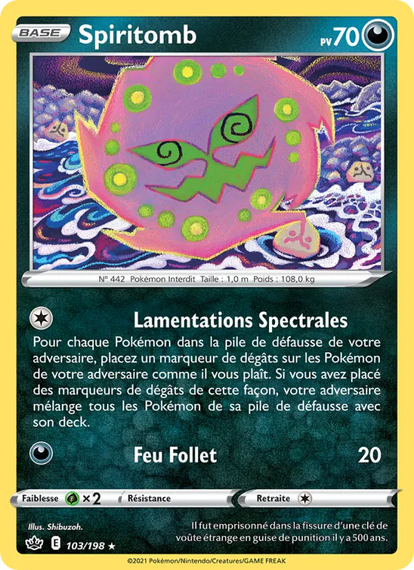 Carte Pokémon Spiritomb de l'extension Règne de Glace