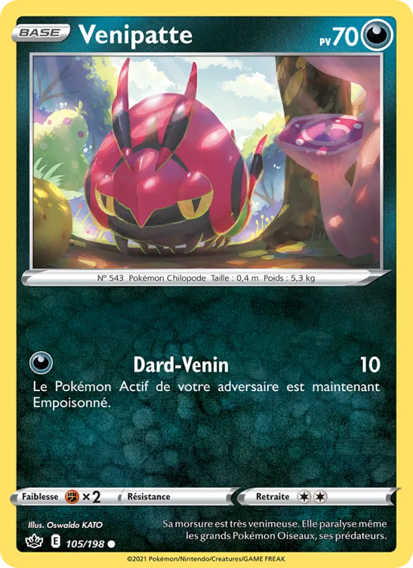 Carte Pokémon Venipatte de l'extension Règne de Glace