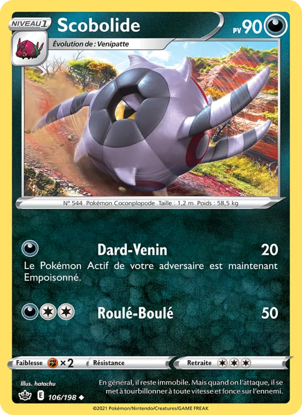 Carte Pokémon Scobolide de l'extension Règne de Glace