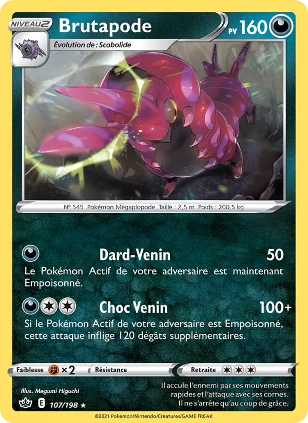 Carte Pokémon Brutapode de l'extension Règne de Glace