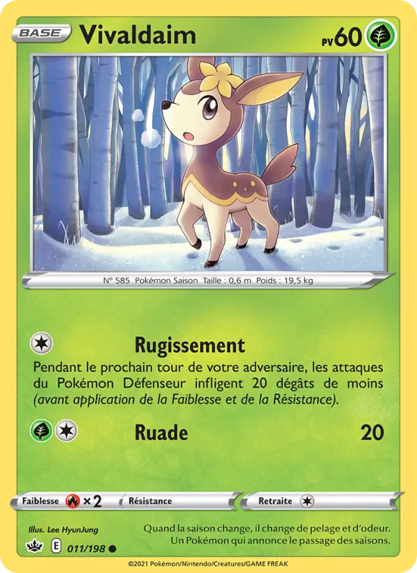 Carte Pokémon Vivaldaim de l'extension Règne de Glace