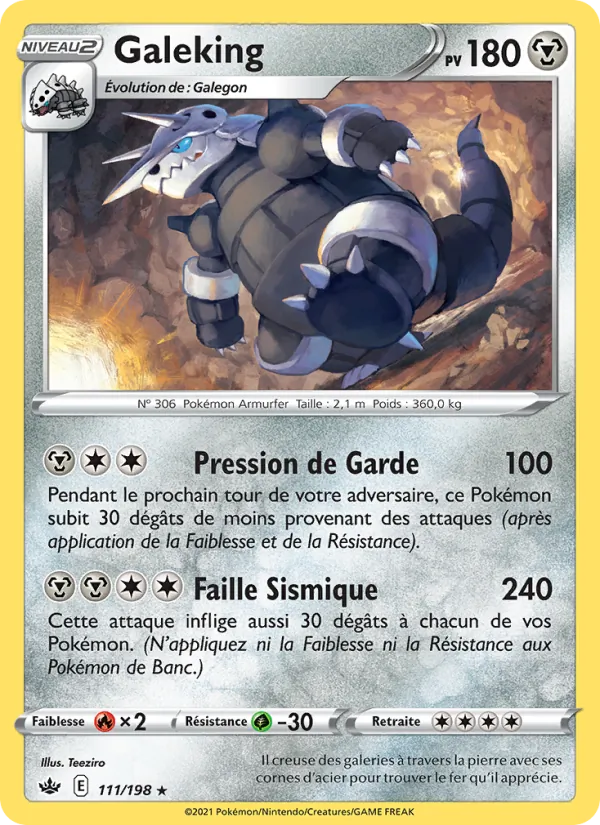 Carte Pokémon Galeking de l'extension Règne de Glace