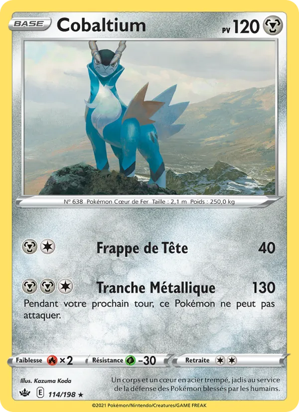 Carte Pokémon Cobaltium de l'extension Règne de Glace