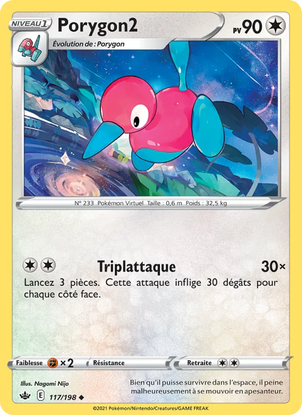 Carte Pokémon Porygon2 de l'extension Règne de Glace