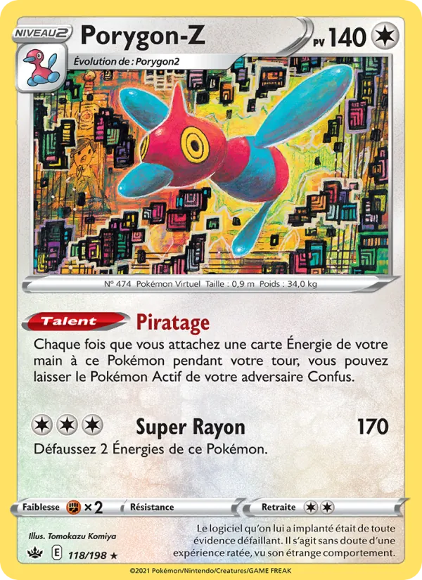 Carte Pokémon Porygon-Z de l'extension Règne de Glace