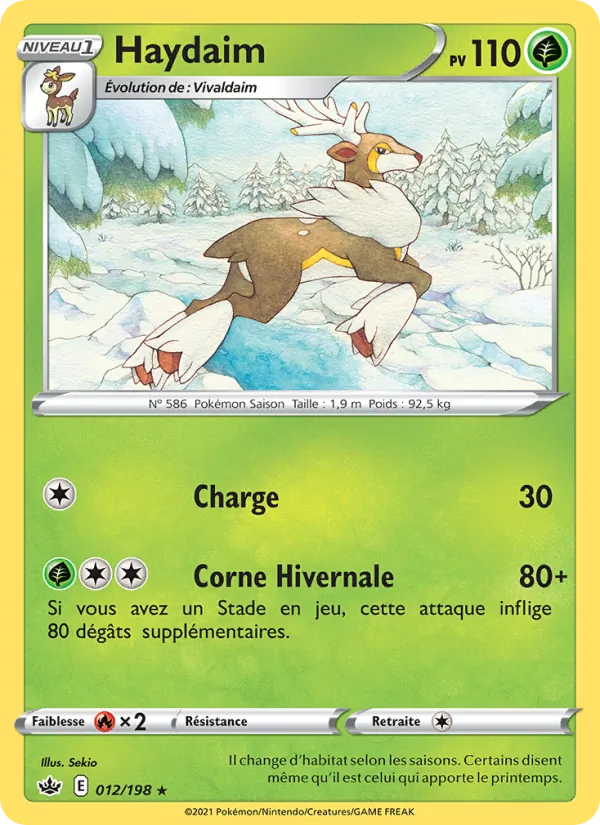 Carte Pokémon Haydaim de l'extension Règne de Glace