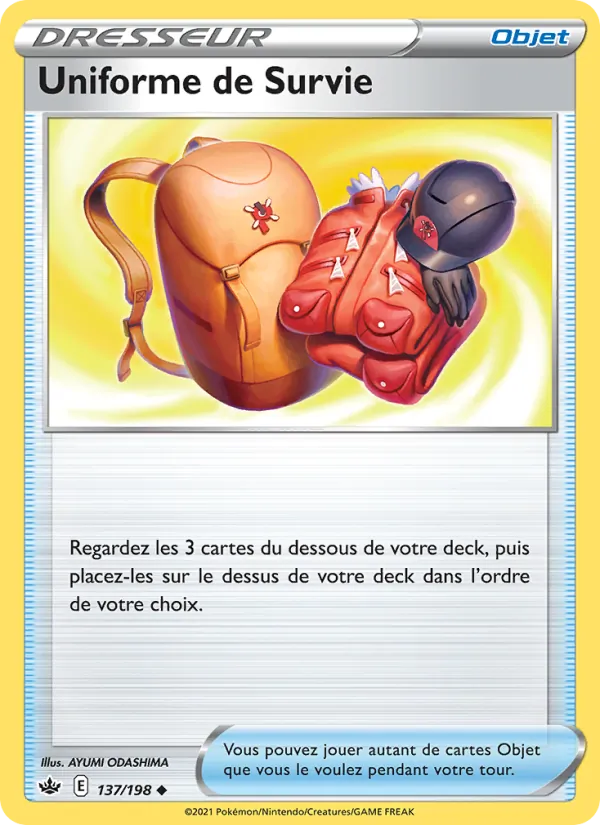 Carte Pokémon Uniforme de Survie de l'extension Règne de Glace