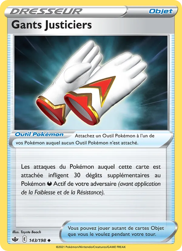 Carte Pokémon Gants Justiciers de l'extension Règne de Glace
