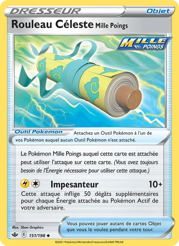 Carte Pokémon Rouleau Céleste Mille Poings de l'extension Règne de Glace