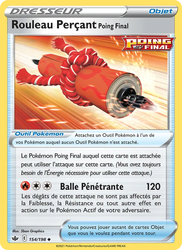 Carte Pokémon Rouleau Perçant Poing Final de l'extension Règne de Glace