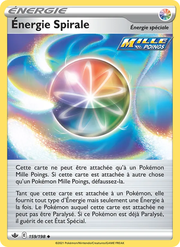 Carte Pokémon Énergie Spirale de l'extension Règne de Glace