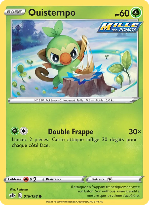 Carte Pokémon Ouistempo de l'extension Règne de Glace