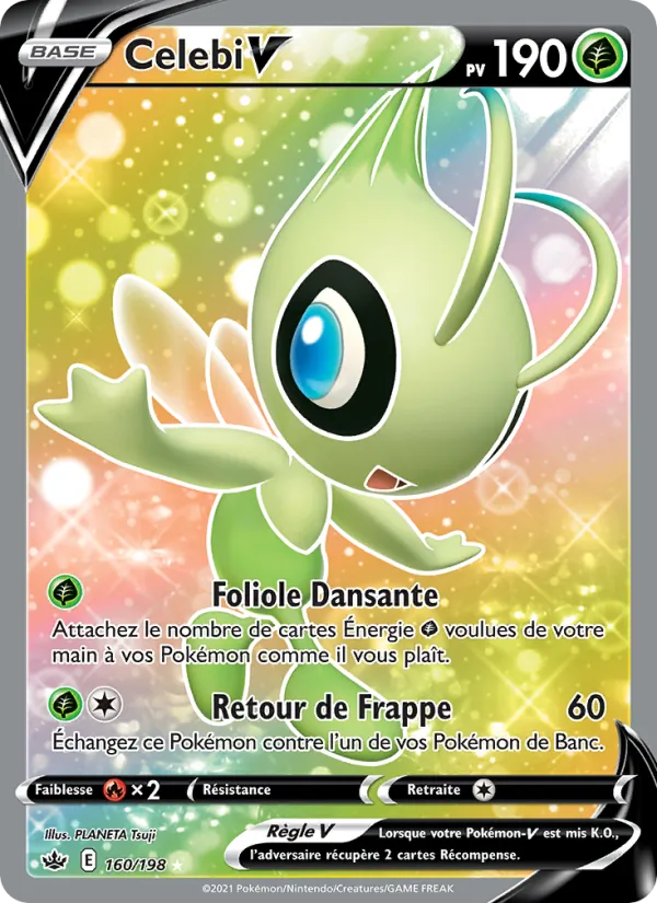 Carte Pokémon Celebi V de l'extension Règne de Glace