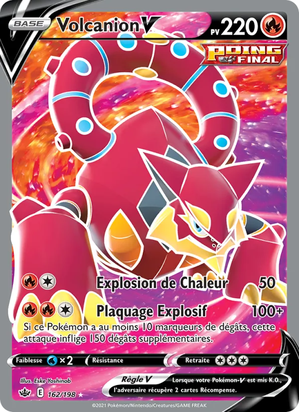Carte Pokémon Volcanion V de l'extension Règne de Glace