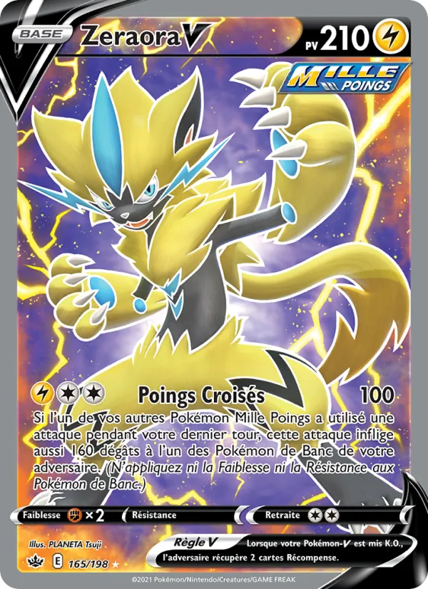 Carte Pokémon Zeraora V de l'extension Règne de Glace