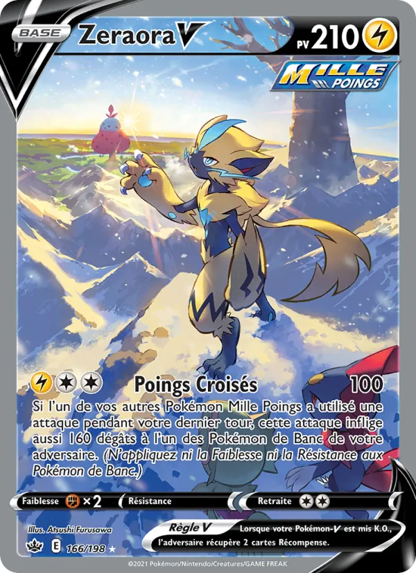 Carte Pokémon Zeraora V de l'extension Règne de Glace