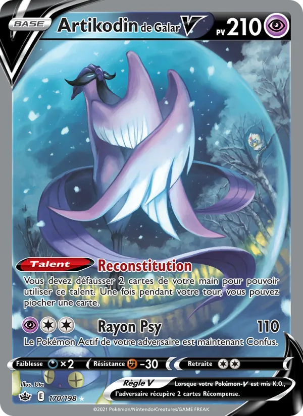 Carte Pokémon Artikodin de Galar V de l'extension Règne de Glace