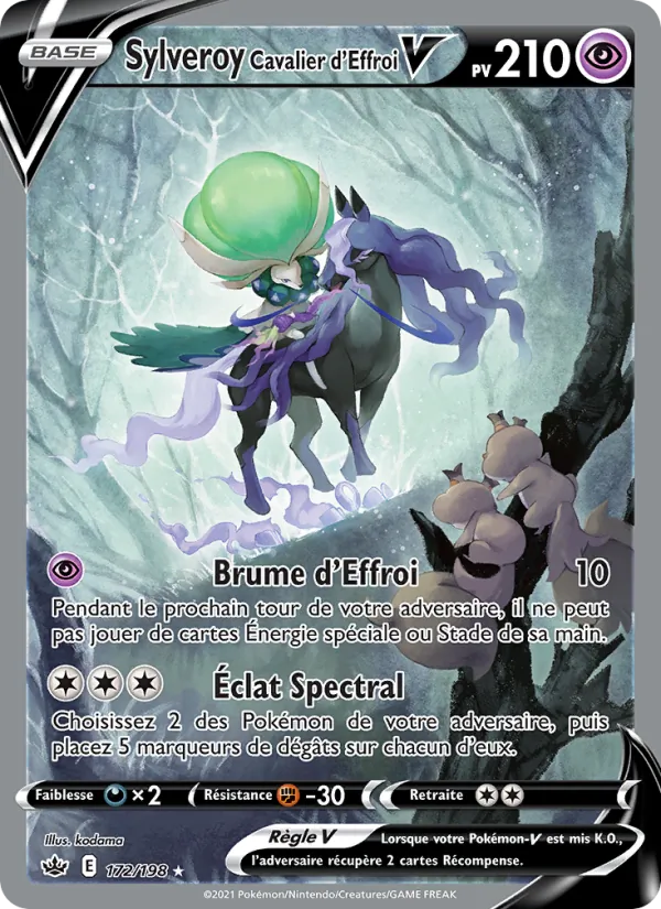 Carte Pokémon Sylveroy Cavalier d'Effroi V de l'extension Règne de Glace