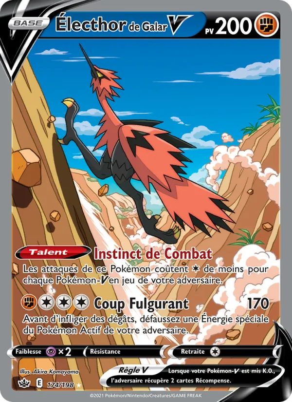 Carte Pokémon Électhor de Galar V de l'extension Règne de Glace