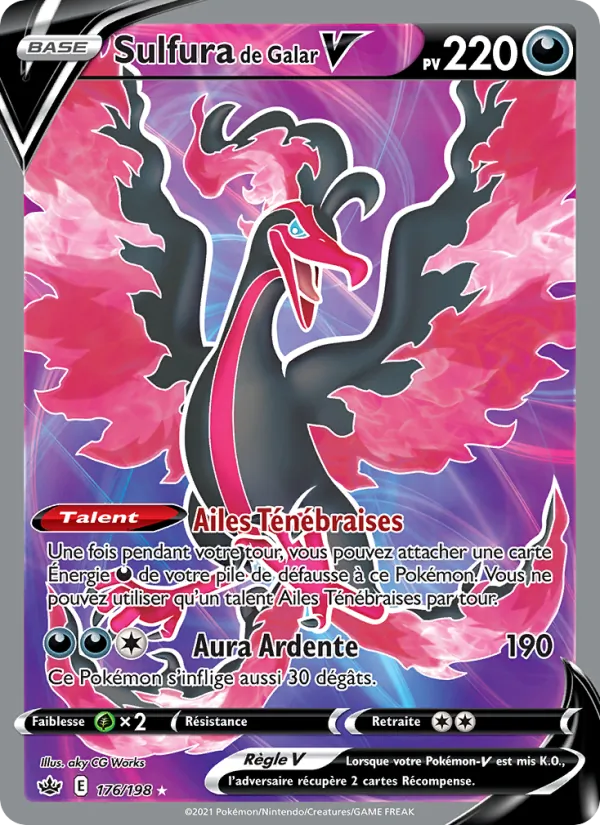 Carte Pokémon Sulfura de Galar V de l'extension Règne de Glace