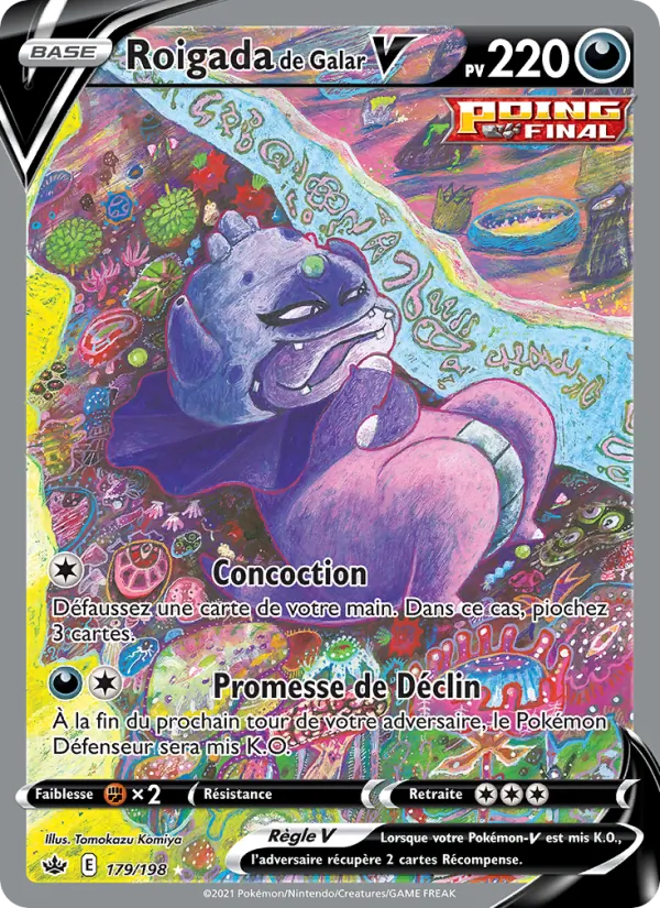 Carte Pokémon Roigada de Galar V de l'extension Règne de Glace