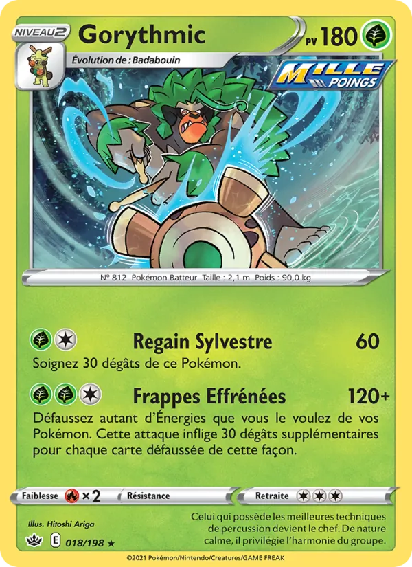 Carte Pokémon Gorythmic de l'extension Règne de Glace