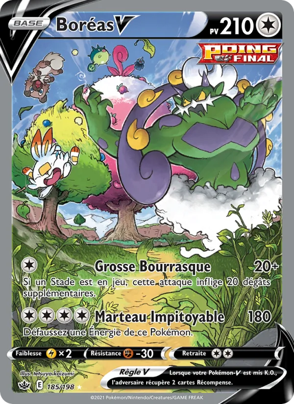 Carte Pokémon Boréas V de l'extension Règne de Glace