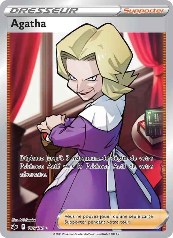 Carte Pokémon Agatha de l'extension Règne de Glace