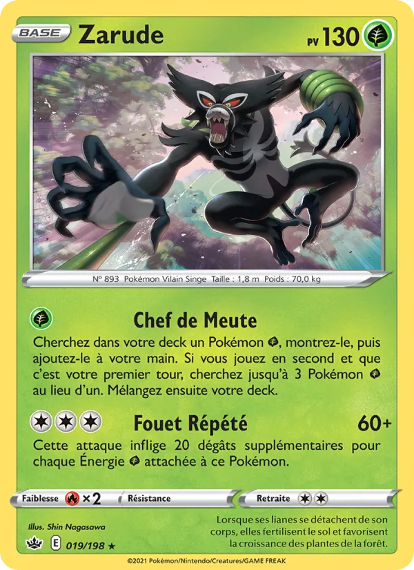 Carte Pokémon Zarude de l'extension Règne de Glace
