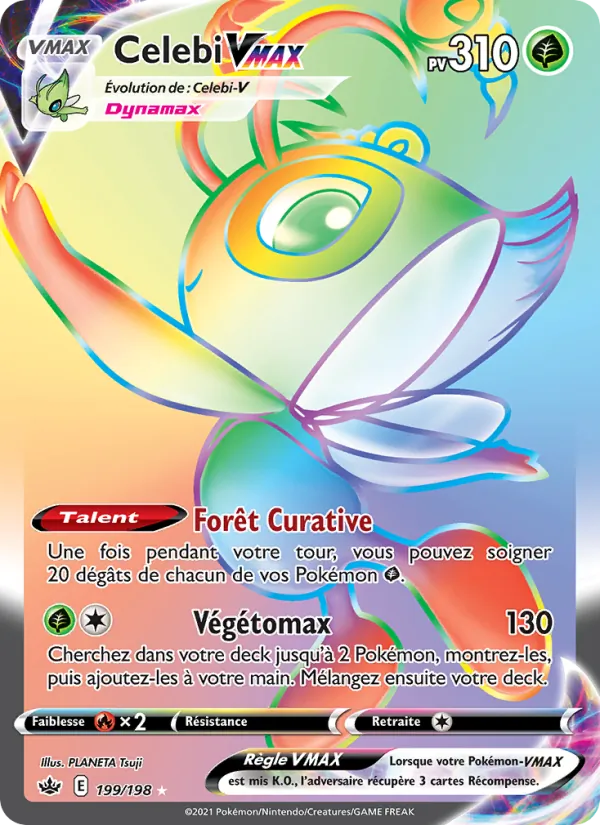 Carte Pokémon Celebi VMAX de l'extension Règne de Glace