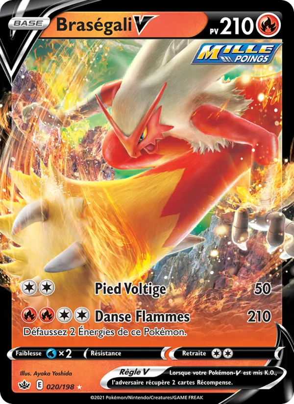Carte Pokémon Braségali V de l'extension Règne de Glace