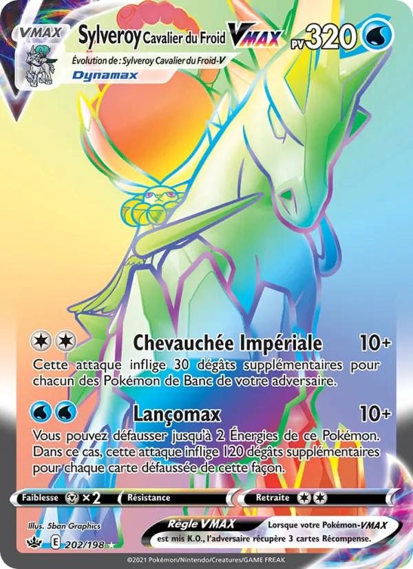 Carte Pokémon Sylveroy Cavalier du Froid VMAX de l'extension Règne de Glace