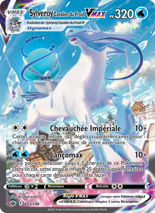 Carte Pokémon Sylveroy Cavalier du Froid VMAX de l'extension Règne de Glace