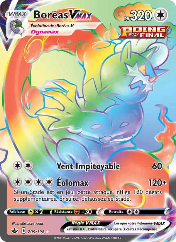 Carte Pokémon Boréas VMAX de l'extension Règne de Glace