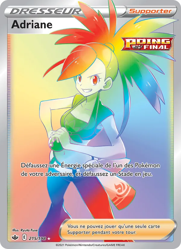 Carte Pokémon Adriane de l'extension Règne de Glace