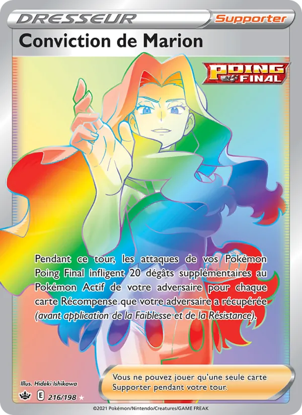 Carte Pokémon Conviction de Marion de l'extension Règne de Glace