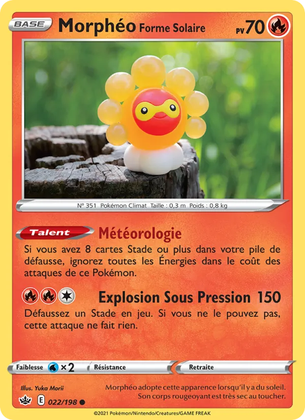 Carte Pokémon Morphéo Forme Solaire de l'extension Règne de Glace