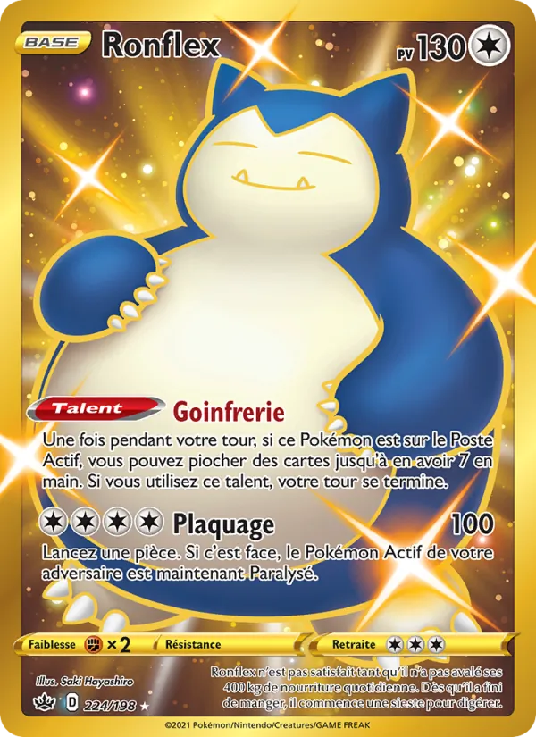 Carte Pokémon Ronflex de l'extension Règne de Glace