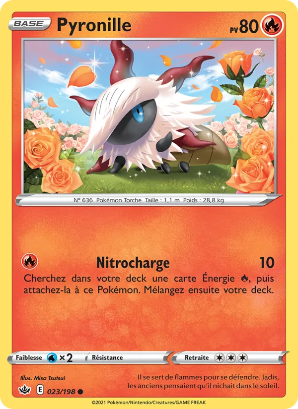 Carte Pokémon Pyronille de l'extension Règne de Glace
