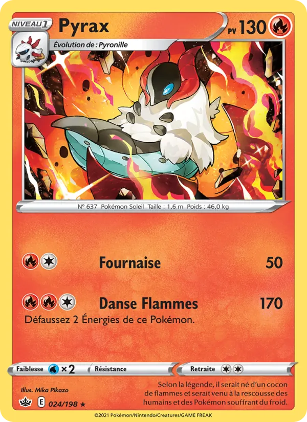 Carte Pokémon Pyrax de l'extension Règne de Glace