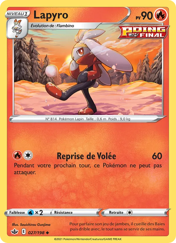 Carte Pokémon Lapyro de l'extension Règne de Glace