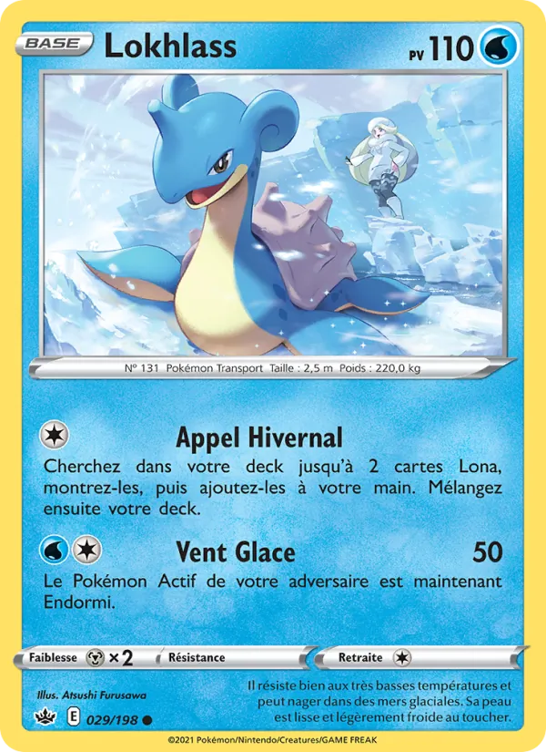 Carte Pokémon Lokhlass de l'extension Règne de Glace