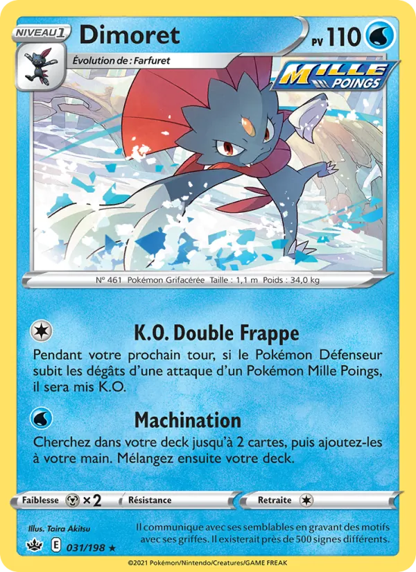 Carte Pokémon Dimoret de l'extension Règne de Glace
