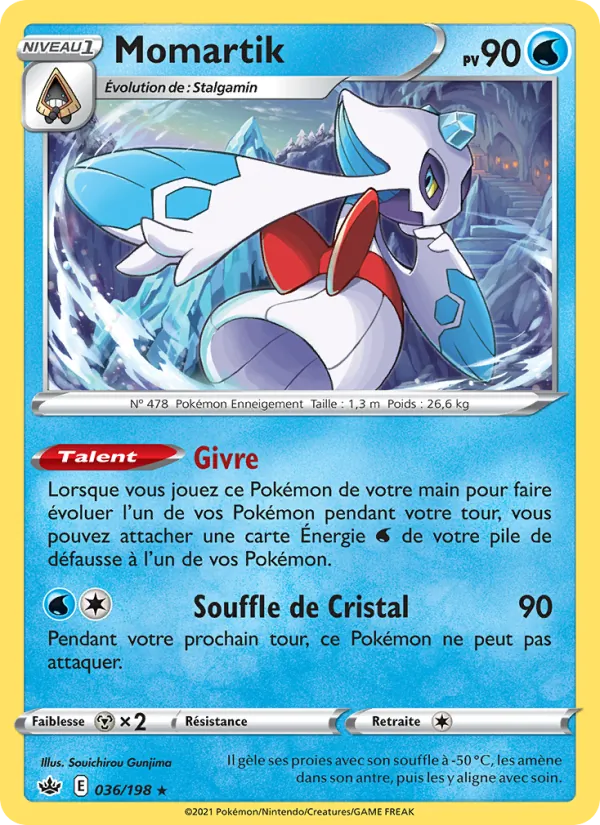 Carte Pokémon Momartik de l'extension Règne de Glace
