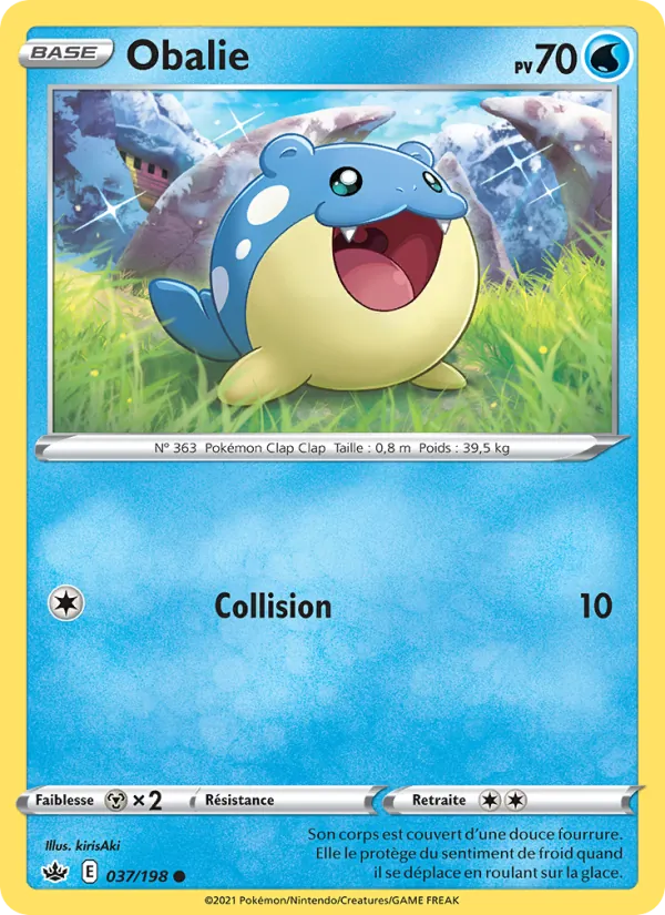 Carte Pokémon Obalie de l'extension Règne de Glace