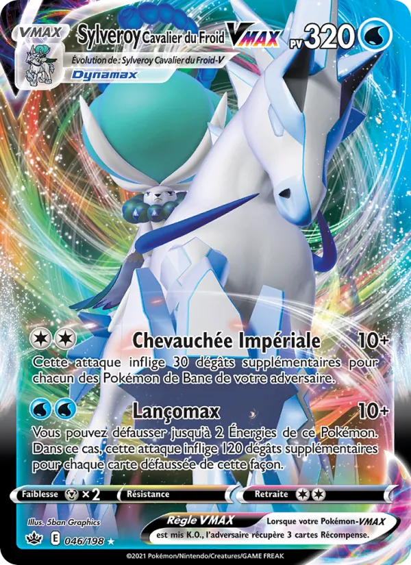Carte Pokémon Sylveroy Cavalier du Froid VMAX de l'extension Règne de Glace
